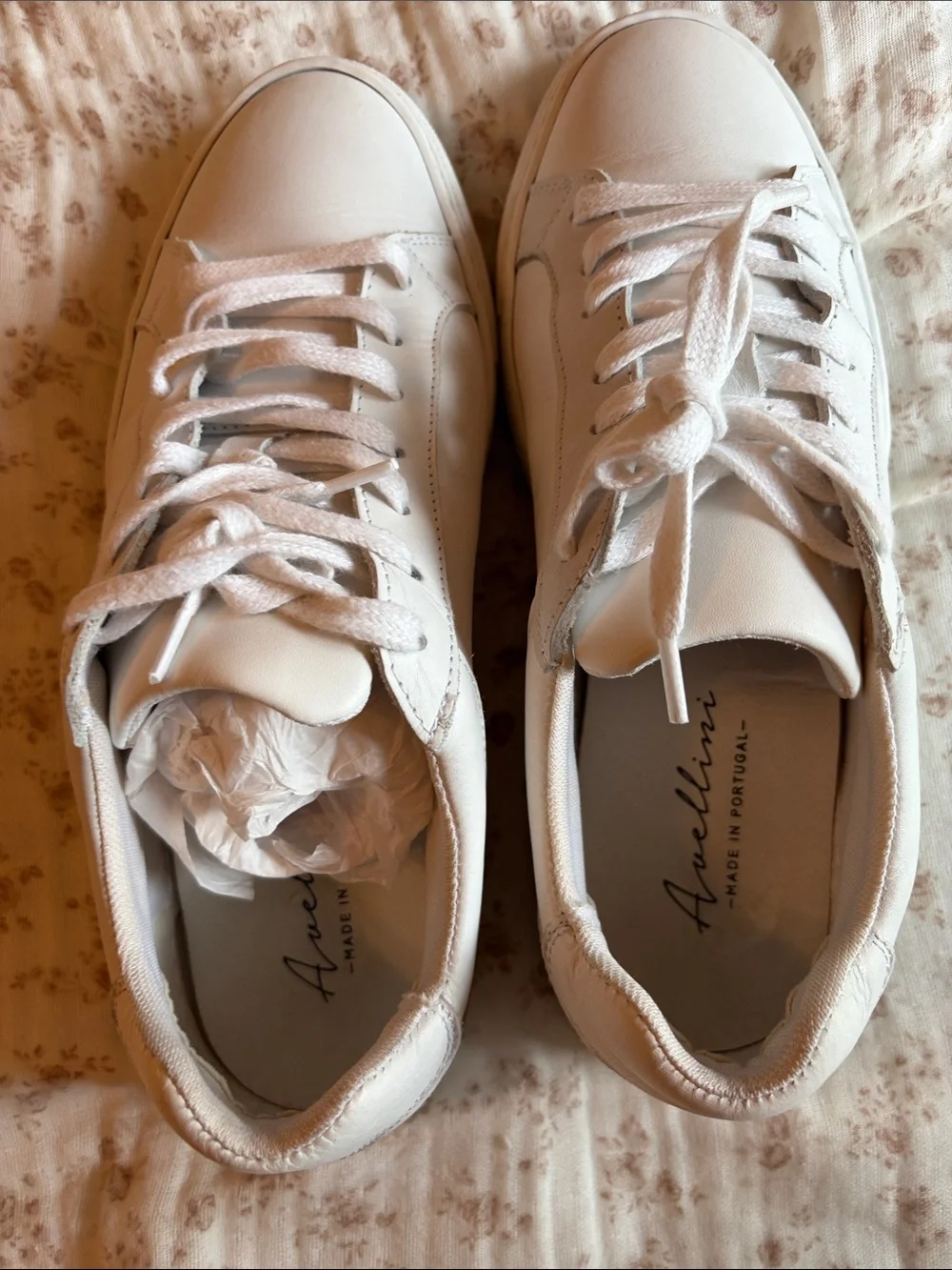 Avellini Women's White Leather Athletic Sneakers